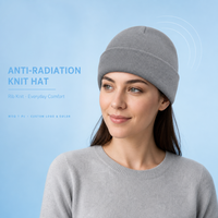 Bonnet tricoté anti-radiation avec doublure en fibre d'argent Faraday, protection EMF, doux, respirant, pour l'hiver, 1 pièce, MOQ, personnalisation