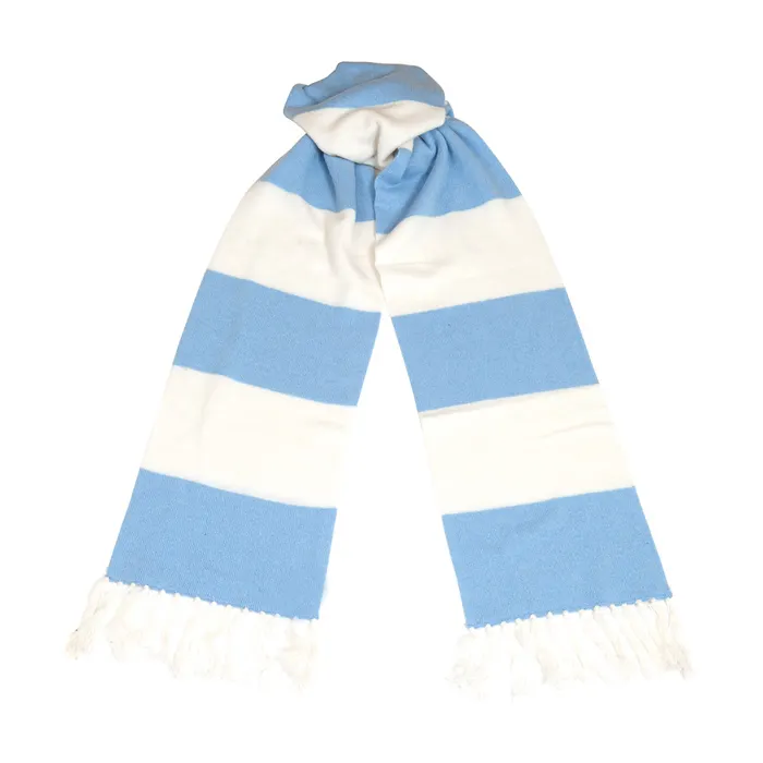 Promotional Mens Oem Printing Knitted Custom Made Fashion Sport Fans Winter Scarf Knit Scarf For Soccer Football Team