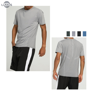 Camiseta Deportiva de Nailon de Secado Rápido para <span class=keywords><strong>Hombre</strong></span>, Cuello Redondo Holgado, Estilo Seda de Hielo, Manga Corta para Gimnasio, Running y Entrenamiento - Product Image 3