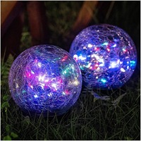 Lampe solaire suspendue pour jardin, boule craquelée, IP65, étanche, sans fil, pour allée extérieure