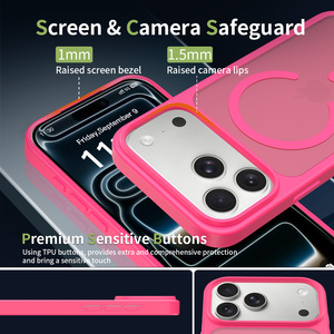<span class=keywords><strong>Funda</strong></span> Magnética con Carga Inalámbrica para <span class=keywords><strong>iPhone</strong></span> 18 17 Pro Max, Color Rojo Rosa, Protectora, Antigolpes, Fundas para <span class=keywords><strong>iPhone</strong></span> 16 15 14 - Product Image 6