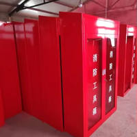 Armoire murale robuste en acier pour extincteur avec porte en verre trempé et serrure à clé