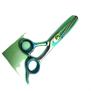 Ciseaux de coiffure professionnels en acier inoxydable, multi-couleurs, à manche long pour droitiers, pour la coupe et l'éclaircissement des cheveux, écologiques et durables - Product Image 3
