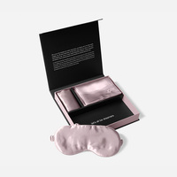 Masque pour les yeux en soie avec logo brodé imprimé personnalisé et taie d'oreiller en soie chouchou 100% ensemble de taies d'oreiller en soie de mûrier pure