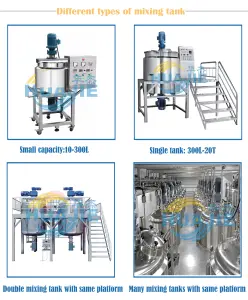Línea de producción de vaselina blanca HUAJIE, tanques de mezcla de 10000L, tanque de mezcla homogeneizador de 1000l