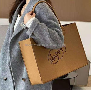 Sacs fourre-tout en feutre recyclé grande capacité, design classique, écologiques, unisexes, colorés, avec logo imprimé en soie, vente en gros - Product Image 3