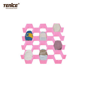 Tenice-Séparateur de <span class=keywords><strong>tiroir</strong></span> en nid d'abeille pour sous-vêtements ceinture-écharpe chaussettes organisateur réglable en plastique 50 multifonction - Product Image 5