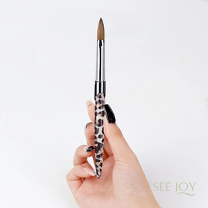 ヒョウ柄100% コリンスキーUVポリッシュジェル合成ネイルツール絵画ライナーペンセーブル3Dアクリルネイルアートブラシ - Product Image 1