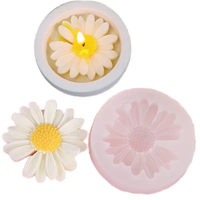3D bunga matahari krisan bunga aster lilin Resin cetakan gantungan kunci silikon untuk lilin kerajinan tanah liat plester gipsum pembuatan seni