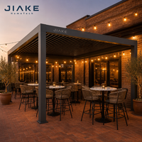 Pergola en aluminium Jiake Bistro 6063-T5 avec toit à lames motorisées pour terrasse de restaurant commercial, patio, pavillon extérieur