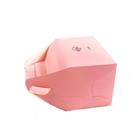 Boîtes à gâteaux personnalisées en papier rose recyclable et alimentaire, avec finition mate/brillante, pelliculage UV et gaufrage, 10 pouces, pour anniversaire