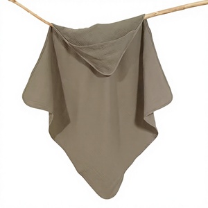 Manta Envolvente <span class=keywords><strong>de</strong></span> Algodón con Capucha para Bebé, Suave y Transpirable, Ideal para Recién <span class=keywords><strong>Nacidos</strong></span>, Amigable con la Piel, para Baño, Dormir y Guardería - Product Image 2