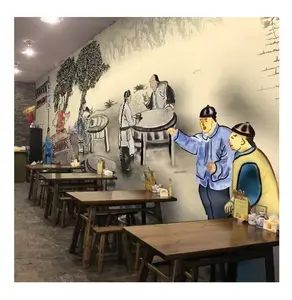 Alta qualidade casa decorar cidade cenário 3d 5d 8d parede mural foto wallpaper vários padrões anime restaurante wallpaper