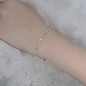 SANKYLIN Оптовая Продажа 925 стерлингового серебра сверкающие браслеты 14K золото японский дизайн изысканные блестящие Губы Поцелуй слово браслет