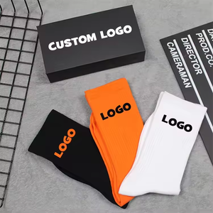 도매 남녀공용 스포츠 크루 양말 피마 100% 면 유기농 양말 맞춤 로고 남성용 양말 - Product Image 3