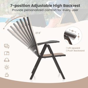 Chaise longue de jardin <span class=keywords><strong>en</strong></span> métal pliable confortable beige personnalisée Chaise longue de plage Chaise de patio pliante pour l'extérieur - Product Image 5