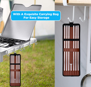 Ensemble de brochettes de barbecue à poignée isolante thermique innovante-6 bâtonnets de barbecue larges en acier inoxydable pour gril de barbecue-Métal plat 16.5" - Product Image 4