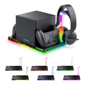 Support de charge RGB Honcam pour console de jeu, station d'accueil pour manette Steam, support pour casque, organisateur de bureau - Product Image 1