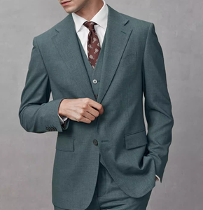 <span class=keywords><strong>Costume</strong></span> sur mesure professionnel pour <span class=keywords><strong>homme</strong></span>, ensemble en polyester <span class=keywords><strong>vert</strong></span> aqua, silhouette moderne, polyvalent pour les événements professionnels durables - Product Image 4