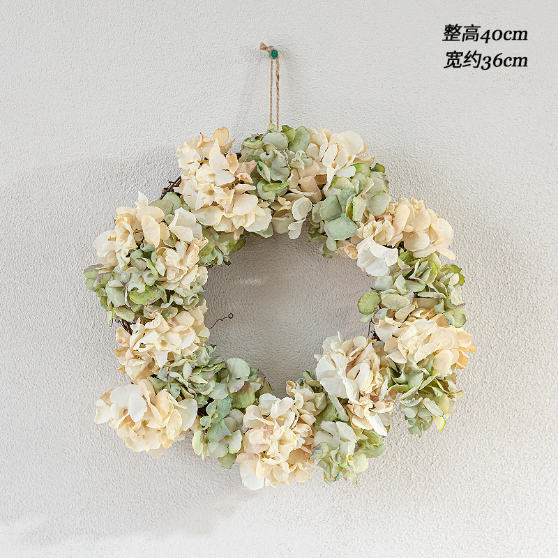 Green White Vintage Hydrangea wreath