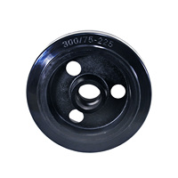 Roue pivotante pour chariot AGV d'aéroport, super robuste, en caoutchouc avec noyau en fer, 300x75mm, capacité de charge 1500kg, roulement à billes 6206