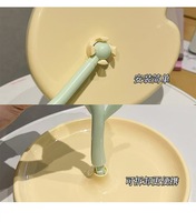 Mini miroir cosmétique lumineux en forme de fleur avec rangement, cadre en plastique ABS