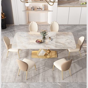 Table à <span class=keywords><strong>manger</strong></span> italienne légère et luxueuse pour <span class=keywords><strong>6</strong></span> <span class=keywords><strong>personnes</strong></span> meubles de <span class=keywords><strong>salle</strong></span> à <span class=keywords><strong>manger</strong></span> modernes ensemble de tables à <span class=keywords><strong>manger</strong></span> avec dessus en ardoise - Product Image 1
