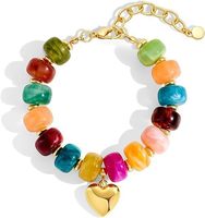 Gelang Tangan Plastik Akrilik Warna-warni Turquoise Manik-manik Cantik, Dapat Disesuaikan, Hadiah Trendi untuk Putriku