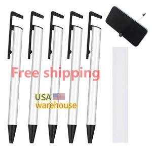Bolígrafo de sublimación de almacén de EE. UU., bolígrafo de Metal personalizado en blanco para impresión por sublimación, envoltura retráctil de 0,7mm incluida - Product Image 1