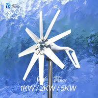 Générateur de vent électrique système domestique moulin à vent niveau de puissance 2000W 12V 24V 48V éolienne