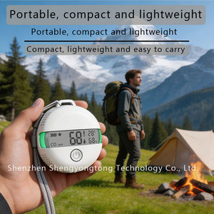 <span class=keywords><strong>Détecteur</strong></span> de monoxyde de carbone portable rond pour le <span class=keywords><strong>camping</strong></span>, alarme CO circulaire avec sangle de suspension pour la sécurité en extérieur - Product Image 2