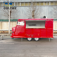 Baru kendaraan dapur bergerak makanan antik karavan trailer retro citroen hy es krim kopi makanan truk van penuh dilengkapi untuk dijual