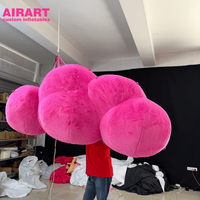 Ballon nuage gonflable en peluche pour la décoration de soirée, modèle nuage rose gonflable pour décoration suspendue