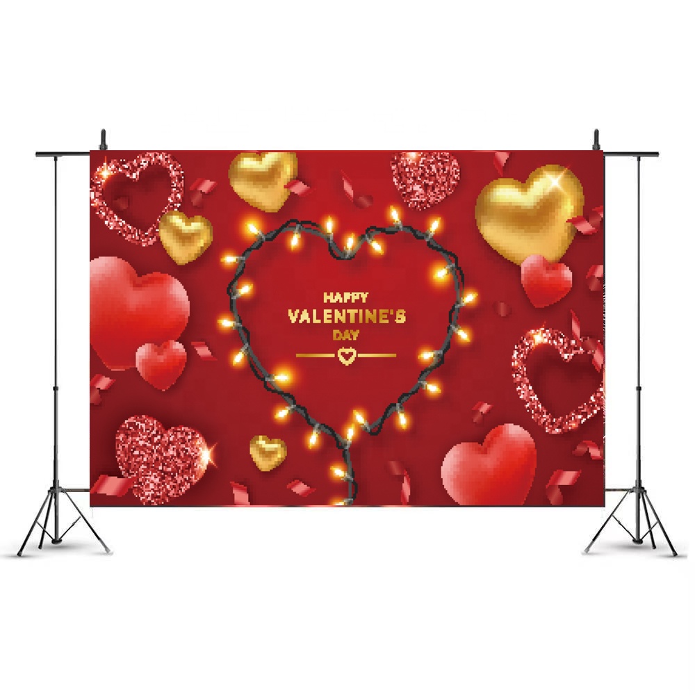 Оптовая продажа Виниловый фон для фотосъемки на День святого Валентина для свадебной вечеринки