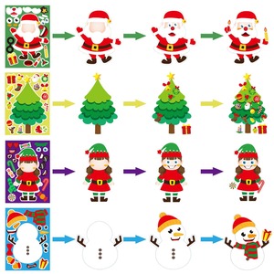 20 Pièces de Puzzles de Noël DIY pour Enfants, Motifs Père Noël et Bonhomme de Neige, Créatifs, Autocollants, Imperméables, Cadeaux Promotionnels Offset - Product Image 5