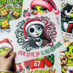 Autocollants thermocollants personnalisés lavables <span class=keywords><strong>Grinch</strong></span> de Noël <span class=keywords><strong>en</strong></span> gros pour impression sérigraphique, prêts à être pressés sur les t-shirts - Product Image 2