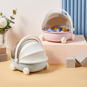 Kids Toy <b>Storage</b> <b>Box</b> Round Portable Flip Top Covered With Wheels For Children Room Organization - Product Image 3
