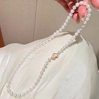 Ensemble de bijoux vintage en perles, collier, bracelet, boucles d'oreilles, perles d'eau douce rondes de 8 à 9 mm, argent 925, style rétro bohème, vente en gros, sur mesure pour femmes