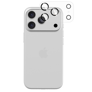 Protection d'objectif d'appareil photo en verre trempé 3D transparent 9H en alliage d'aluminium personnalisée OEM pour iPhone 17 16 15 14 <span class=keywords><strong>13</strong></span> 12 Pro Max - Product Image 1