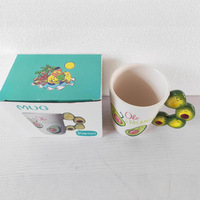 Tasse à eau en céramique en forme d'avocat, motif dessin animé, pour la remise des diplômes