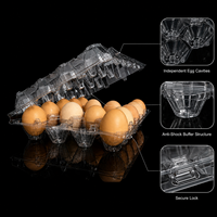 Boîte à œufs empilable en PET transparent de qualité alimentaire, 20 unités, avec design en forme de coquille, pour les fermes avicoles et les supermarchés