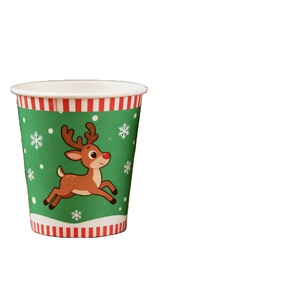 Gobelet jetable simple paroi en carton épais pour thé au lait, café, boissons chaudes et eau – Spécial Noël - Product Image 1