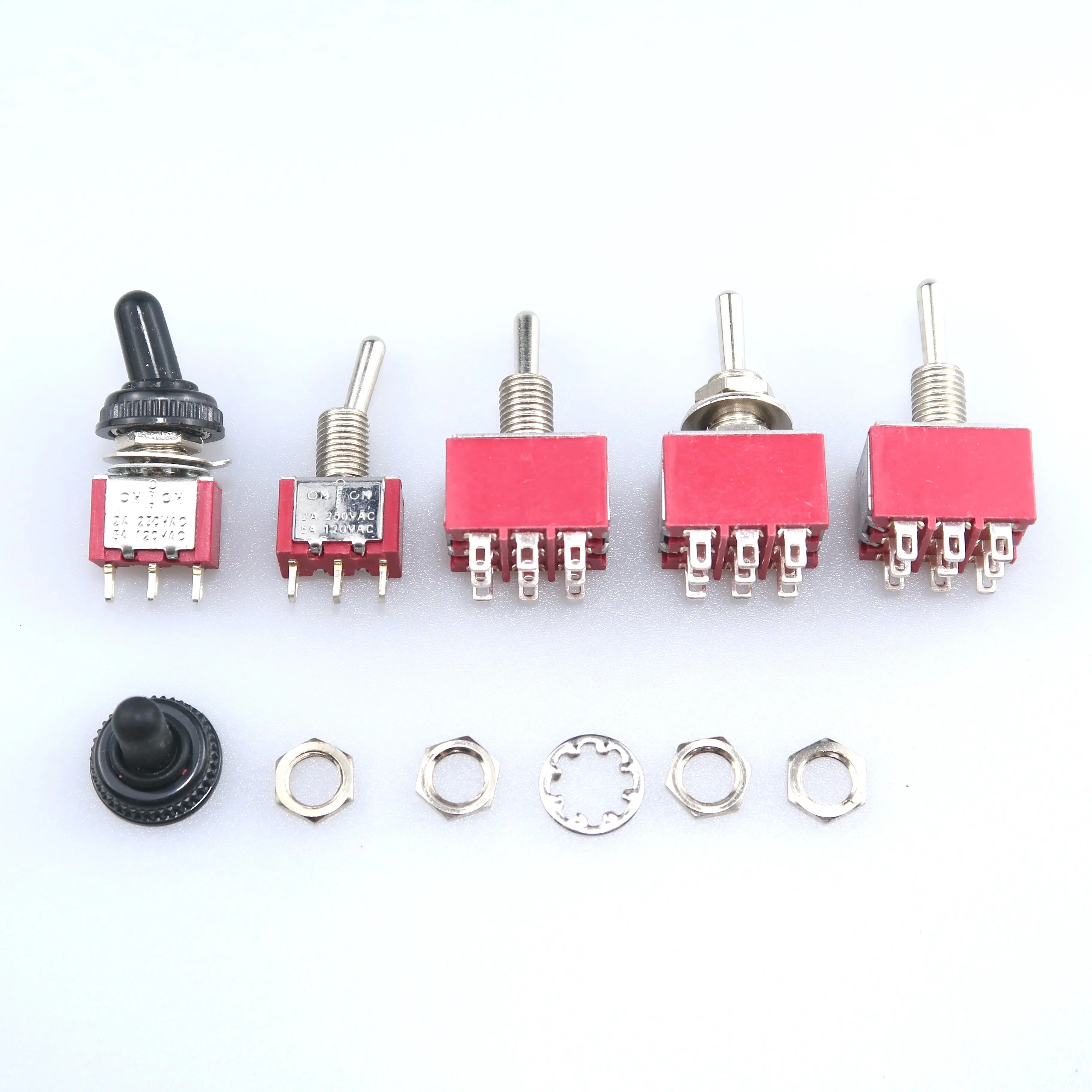 MTS-103 PCB SPDT สีแดงเปิดปิดสวม switch3pin9pin12pin โยกหมวกกันน้ำ