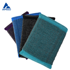 Esponja de limpieza de acero inoxidable Amigo, paquete de 2, 3.6x5.2 pulgadas, almohadilla de limpieza duradera para cocina, para ollas, sartenes, vidrio y cerámica - Product Image 3