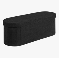 Chengjun Promotion Exceptionnelle : Pouf de Rangement Pliant en Velours Teddy, Grand Format 110*38*38cm, pour 3 Personnes, Idéal Salon