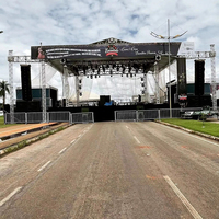 Escenario Móvil de Aleación de Aluminio, Adecuado para Bodas y Fiestas, con Torre de Sonido Integrada y Sistema de Sonido Line Array
