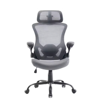 Chaise de bureau ergonomique de direction au design moderne, dossier haut, assise en maille, appui-tête réglable en hauteur, pour usage domestique ou professionnel