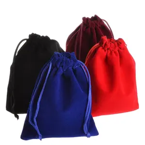 China Wholesale Good Quality Fashion Color Custom Logo Velvet Drawstring Jewelry Pouch Bag