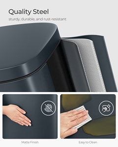 <span class=keywords><strong>SONGMICS</strong></span> <span class=keywords><strong>Poubelle</strong></span> à pédale en acier 30L, couleur personnalisable, pour cuisine, avec couvercle à fermeture douce et seau intérieur - Product Image 5