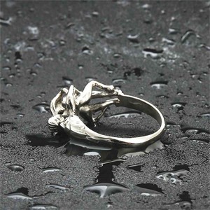 Lovers Shape Titanium Steel <b>Ring</b> Silver Unisex Everyday Wear Fine Jewelry 26016 - Product Image 5